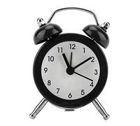 Garosa Réveil Métal à Double Cloche Fort Alarme Silencieux avec Lumières de Nuit - Horloge Rétro Classique Chiffres Arabes Rouge/Noir sans Tac pour Chambre Bureau Voyage