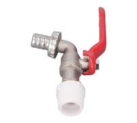 Garosa Robinet à Tournant Sphérique Quart de Tour, Interrupteur d'arrêt de Robinet à Tournant Sphérique en Laiton PVC avec Sortie de Drainage de 15 Mm, 3 4 PVC et 1 2 Filetage Mâle en Laiton, pour le