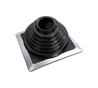 Garosa Solin de Toit pour Tuyau de Toit Métallique, 9,84 X 9,84 Pouces | Métal estampé et Joint en Caoutchouc EPDM, Base Carrée pour Tuyaux D'évent D'évacuation de Conduit de Cheminée, Trous