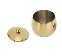 Garosa Sucrier en Acier Inoxydable, Récipients D'assaisonnement avec Couvercle 9.3x9.5cm, Pot à épices de 350ml pour le Stockage du Sel, des Bonbons et du café, Lavable au Lave-vaisselle (GOLD)