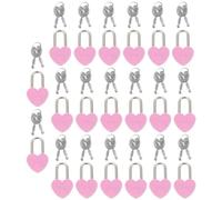 GAROZATION 20 Sets de Petits Cadenas avec Clés en Alliage et Plastique Forme Cœur Mini Cadenas à Bagages Serrure pour Paquet à Dos Présent Couple pour Journaux et Bagages