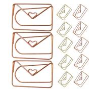 GAROZATION 20pcs Trombones de Dessin Animé en Métal Forme Enveloppe, Pinces Marque-pages Mignonnes pour Organiser Documents, Usage Polyvalent Collège ou Bureau