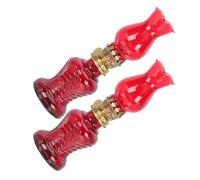 GAROZATION 2pièces Lampe à Kérosène Vintage Verre Lanterne Rétro pour Camping Tente et Décoration Intérieure Éclairage Romantique pour Couples Modèle avec Verre et Base Transparente