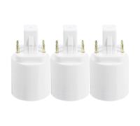 GAROZATION Adaptateur culot ampoule G24q vers E27 blanc plastique 3 pièces, adapté pour lampes LED, utilisation polyvalente en maison et bureau, conversion aisée