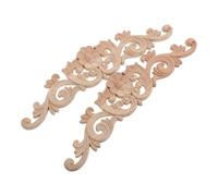 GAROZATION Appliques Style Floral Allongé 2pcs Vintage en Bois Sculpté Facile à Installer pour Décoration de Meubles et Murs pour Décoration DIY Maison