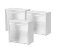 GAROZATION Boîte de Rangement Murale en Hips 3pcs pour Salle de Bain Blanc Couvercle Anti-poussière Design Simple pour Cotons-tiges et Cosmétiques