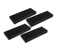 GAROZATION Boîte de Rangement pour Cravates et Accessoires pour Hommes, Lot de 4 en Carton Noir, Forme Rectangulaire, Empilable et Stable, pour Penderies et Emballages Présents