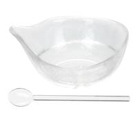 GAROZATION Bol Mélangeur en Verre Transparent avec Cuillère pour Masque Facial et Huiles Essentielles, pour Soin du Visage à Domicile ou Spa, 1 Set Pratique et Élégant
