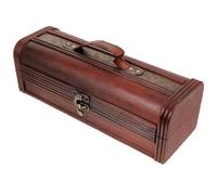 GAROZATION Coffret à Vin en Bois Marron pour Bouteilles de Vin Rouge et Bière, Portable Rangement Stable, pour Fête de Départ la Retraite ou Anniversaire