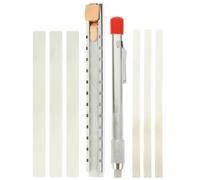 GAROZATION Crayon Marqueur en Blanche Stylo Plat et Porte-Crayon Pratique en Acier pour Marquage Clair sur Tuiles en Acier et Chantier