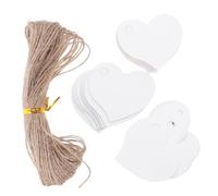 GAROZATION Étiquettes Cartes Vierges 500 Kraft de Cœur Écrites à la Main avec Ficelle en Corde de Lin Cartes Présents Vintage Polyvalentes pour Boutique