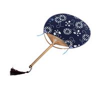 GAROZATION Éventail Rond à Manche en Bambou Style Japonerie avec Peinture Double Face, Portable, Orné de Gland, pour Décoration et Mariage Plusieurs styles