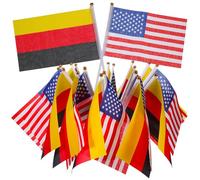 GAROZATION Lot de 20 Drapeaux Portatifs à Manivelle en Plastique et Polyester pour Événements Patriotiques et Défilés Bâtonnet Solide et Attrape-regard