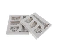 GAROZATION Moule en Silicone 2pcs pour Décoration de Gâteau Texture Réaliste et Anti-déformation, Style Européen Vintage, pour Projets Professionnels et Cake Decorating