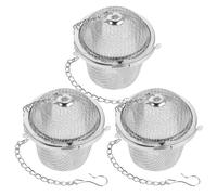 GAROZATION Panier Compatible Argenté en Inoxydable Nettoyage Bijoux de Acier 3 Pièces avec Nettoyeur à Ondes Sonores, Design Compartiments Multiples Style Boule Organisé à Thé