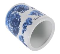 GAROZATION Porte-baguettes Céramique Bleue et Blanche Style Chinois Support Multifonction pour Ustensiles de Cuisine Organiseur de Couverts et Repose-cuillère pour Plan de Travail Décor