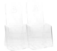 GAROZATION Présentoir à Dossiers Support Transparent Moderne 2 Pièces en Acrylique pour Bureau Organise Catalogues et Courrier, Design Simple Adapté Usage Professionnel