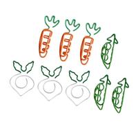 GAROZATION Trombones pour Documents en Métal de Carotte et Radis Blanc, 9 Pièces, Clips Créatifs et Délicats pour École et Cahiers, pour Tenir Notes et Enveloppes