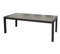 Garp Table de jardin, 2 extensions inclues, 223-343 cm, noir/gris.