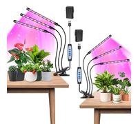 Garpsen LED Grow Light, 2pcs 3 têtes Full Spectrum clip Plant Light pour les plantes d'intérieur, 120 LED Grow Lights, 3 modes de commutation et minuterie 6/12 / 16h, 5 niveaux de gradation