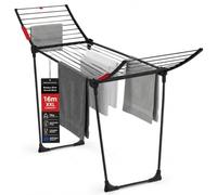 Garrandt Étendoir à Linge Intérieur et Extérieur, Pliable - Séchoir à Linge 16 m avec Pieds Verrouillables et Pinces Latérales - Grand Tancarville en Acier Anti-Rouille, Stable et Peu Encombrant