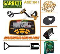 Garrett - Détecteur De Métaux Ace 300 i avec 3 Accessoires Inclus (casque audio, protège disque, protège pluie boîtier)+ Pelle Bigfoot