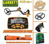 Garrett - Détecteur De Métaux Ace 400 i avec 3 Accessoires Inclus (casque audio, protège disque, protège pluie boîtier)+ Propointer At Etanche