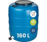 Garronda 160L avec robinet Fût à col large Fût d'ensilage Fût à bagages Fût de fermentation Récipient de fermentation Fût à fourrage (bleu)