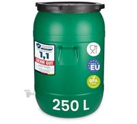 Garronda 250L Fût Plastique Alimentaire avec Robinet - Récupérateur d'eau sans BPA pour Eau, Fermentation, Croquettes, Choucroute GD-0142