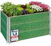 Garronda 3 pièces Cadre en bois avec impression – Jardinières surélevées pour plantes, fleurs, fruits, légumes Bois avec impression décorative Feuille avec arrière-plan