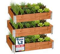 Garronda 3 pièces rehausse en bois pour palette caisse de rangement en bois caisse en bois haute marron