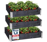 Garronda 3 pièces rehausse en bois pour palette caisse de rangement en bois plateaux caisse en bois Antracite