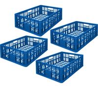 Garronda 4 pièces Eurobox aérée 69x47x20 cm Caisses de boulangerie Conteneurs Euro Boîte de rangement (bleu) GD-CRI-CrateMD1