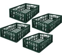 Garronda 4 pièces Eurobox aérée 69x47x20 cm Caisses de boulangerie Conteneurs Euro Boîte de rangement (verte) GD-CRI-CrateMD1