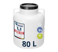 Garronda 80 litres Réservoir Eau sans BPA avec Couvercle - Idéal pour Choucroute et Salaison de Viande GD-0087, Blanc