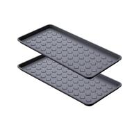 Garronda Bac d'égouttement pour Chaussures Plaques d'écoulement Bac d'égouttement pour Chaussures 72 x 35 cm Bac en PVC en Plastique Porte-Chaussures GD-0052 (Noir - 2 Pièces, 72 x 35 cm)