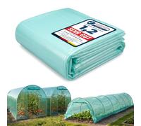 Garronda Bâche pour Serre de Jardin 6x8 m LDPE Transparent Vert GD-0198 | Film Plastique pour Serre Tunnel et Protège les Cultures, 135 µm, 3 Couches, Anti-UV, 4 Saisons, Résistant aux Intempéries
