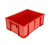 Garronda Boîte de rangement alimentaire 49x36x17 cm caisse plastique empilable HDPE étanche bac de transport professionnel pour stockage viande fruits légumes GD-0191 (Rouge)