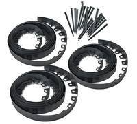 Garronda Bordure de Jardin en Plastique Flexible 30 m, Hauteur 6 cm GD-0158 | Bordurette Extérieur de Gazon, Kit avec 60 Piquets, Anti-Intempéries pour Délimitation Pelouse Massifs Potager Allée Parterre