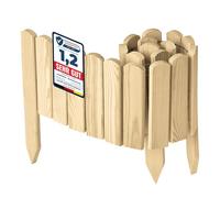 Garronda Bordure Jardin Bois 20x100cm Ganivelle Rouleau Naturel GD-0148 | Clôture Jardin Flexible, Décorative, non Imprégné, Résistante, Bordure Massif Extérieur pour Potager Parterre Pelouse Allée