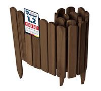 Garronda Bordure Jardin Bois 30x100cm Ganivelle Rouleau Brun Foncé GD-0148 | Clôture Jardin Flexible, Décorative, Traitée, Résistante, Bordure Massif Extérieur pour Potager Parterre Pelouse Arbre Allée