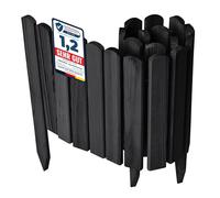Garronda Bordure Jardin Bois 30x100cm Ganivelle Rouleau Graphite GD-0148 | Clôture Jardin Flexible, Décorative, Traitée, Résistante, Bordure Massif Extérieur pour Potager Parterre Pelouse Arbre Allée