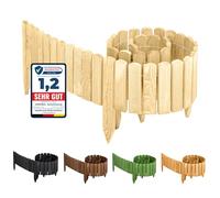 Garronda Bordure Jardin Extérieur en Bois 10x200 cm Naturel GD-0046 | Clôture Jardin Flexible, Palissade Souple, Rollborder Décorative pour Délimiter Gazon, Potager, Allée, Pelouse, Parterre
