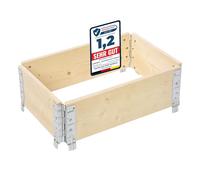 Garronda Carré Potager modulable en Bois Naturel 60x40x20 cm - Jardinière extérieure en palettes, empilable et Pliable, pour Jardin, Plantes, Fleurs, Herbes, Fruits et légumes GD-0141, 1 pièce