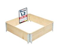 Garronda Carré Potager modulable en Bois Naturel 80x80x20 cm - Jardinière extérieure en palettes, empilable et Pliable, pour Jardin, Plantes, Fleurs, Herbes, Fruits et légumes GD-0141, 1 pièce