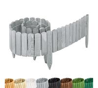 Garronda Clôture Décorative en Bois Naturel - Flexible et Résistante - Barrière Bois pour Délimitation - Clôtures Décoratives - 200 cm - GD-0108 (Gris, Hauteur: 20 cm)