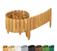Garronda Clôture Décorative en Bois Naturel - Flexible et Résistante - Barrière Bois pour Délimitation - Clôtures Décoratives - 200 cm - GD-0108 (Marron Clair, Hauteur: 20 cm)