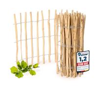 Garronda Cloture Jardin Exterieur à Planter en noisetier, clôture Jardin, clôture Bois, Bordure en Bois pour Jardin, ganivelle de Potager Exterieur GD-0079 (Écart des Lattes: 7-8 cm, 90 cm x 5m)
