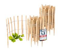 Garronda Cloture Jardin Exterieur à Planter en noisetier, clôture Jardin, clôture Bois, Bordure en Bois, ganivelle de Potager Exterieur GD-0156 Lot de 2 (Écart des Lattes: 3-5 cm, 50 cm x 5m)