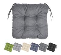Garronda Coussin de Chaise Extérieur Imperméable 40x40 cm Carré Résistant UV avec Cordons GD-0221 Anthracite
